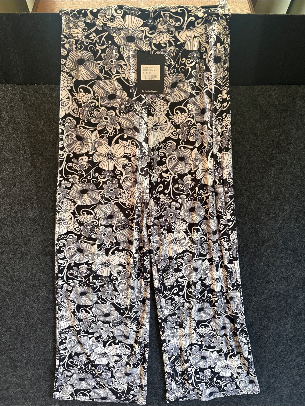 White Mark Black & White Floral Palazzo Pants